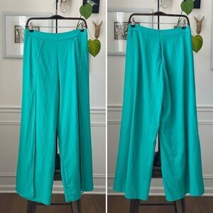 NWOT Lulus Postcards From Me Turquoise Green Wide Leg Pants M